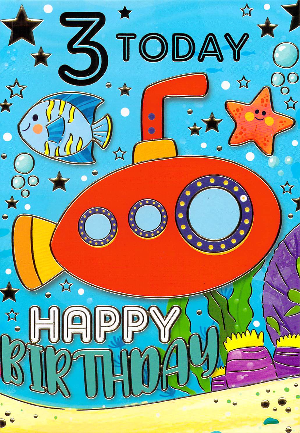 This 3rd Birthday Card, Under the Sea Theme is a priced at £ 2.00 from Made To Be Treasured range. Produced by Made To Be Treasured for excellent quality