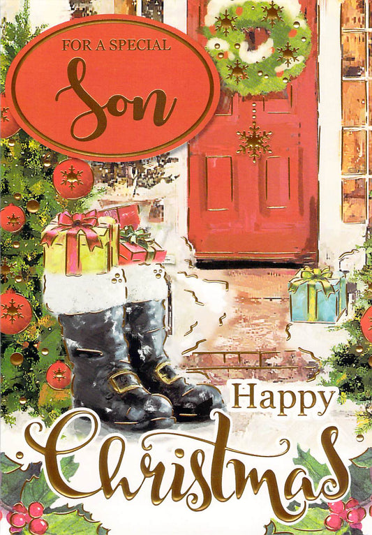 This Son Christmas Card is a Christmas Card priced at £ 1.80 from Made To Be Treasured range. Produced by Made To Be Treasured for excellent quality