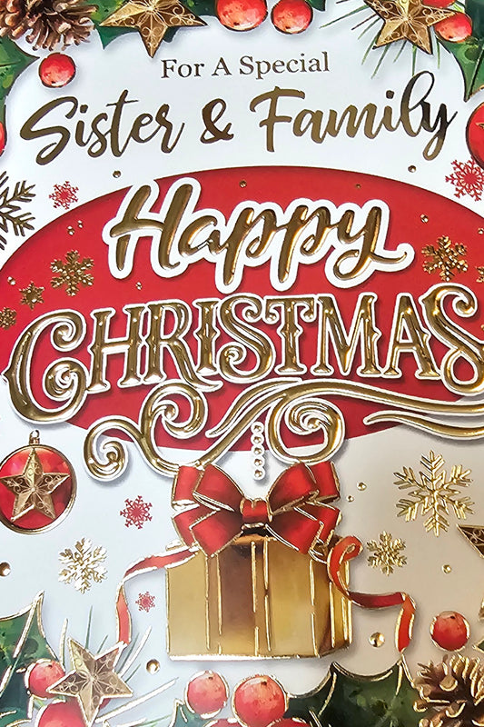 This Sister And Family - Christmas Card - Multi Buy - Free Postage is a Christmas Card priced at £ 1.99 from Made To Be Treasured range. Produced by Made To Be Treasured for excellent quality