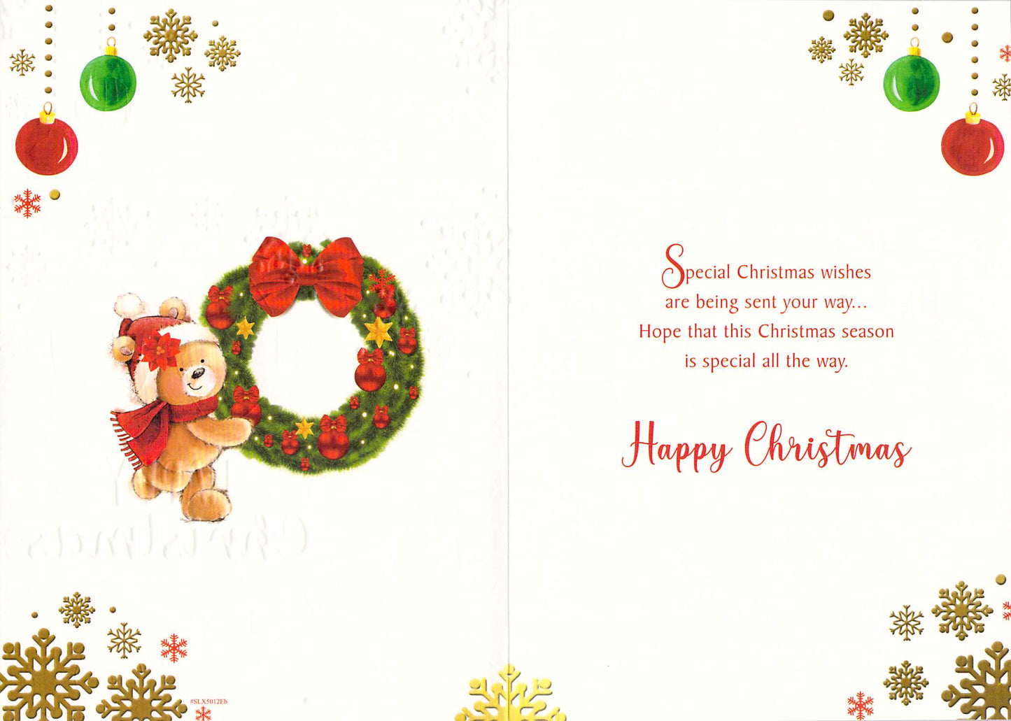 Granddaughter - Christmas Card - Floral - Bear - Multi Buy - Free Postage