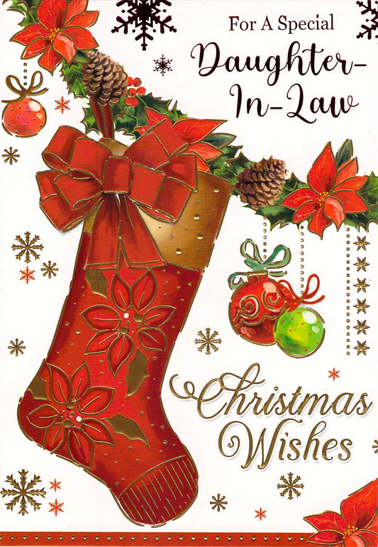 This Daughter In Law - Christmas Card - Stocking - Multi Buy - Free Postage is a Christmas Card priced at £ 1.80 from Made To Be Treasured range. Produced by ?Sensations / Xpress Yourself for excellent quality