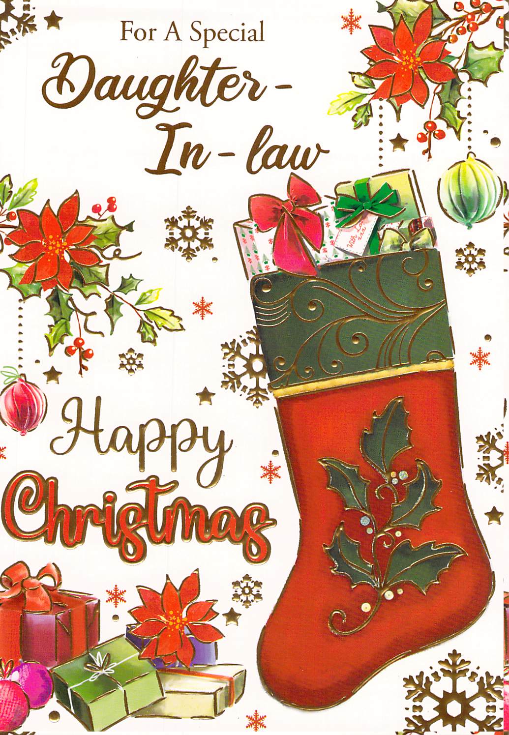 This Daughter In Law - Christmas Card - Stocking - Multi Buy - Free Postage is a Christmas Card priced at £ 1.80 from Made To Be Treasured range. Produced by ?Sensations / Xpress Yourself for excellent quality