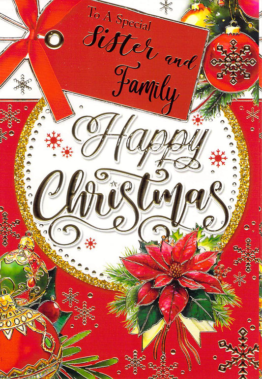 This Sister & Family - Christmas Card - Multi Buy - Free Postage is a Christmas Card priced at £ 1.80 from Made To Be Treasured range. Produced by ?Sensations / Xpress Yourself for excellent quality