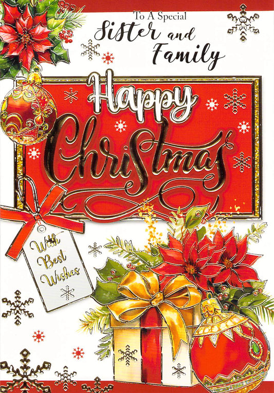This Sister & Family - Christmas Card - Multi Buy - Free Postage is a Christmas Card priced at £ 1.80 from Made To Be Treasured range. Produced by ?Sensations / Xpress Yourself for excellent quality