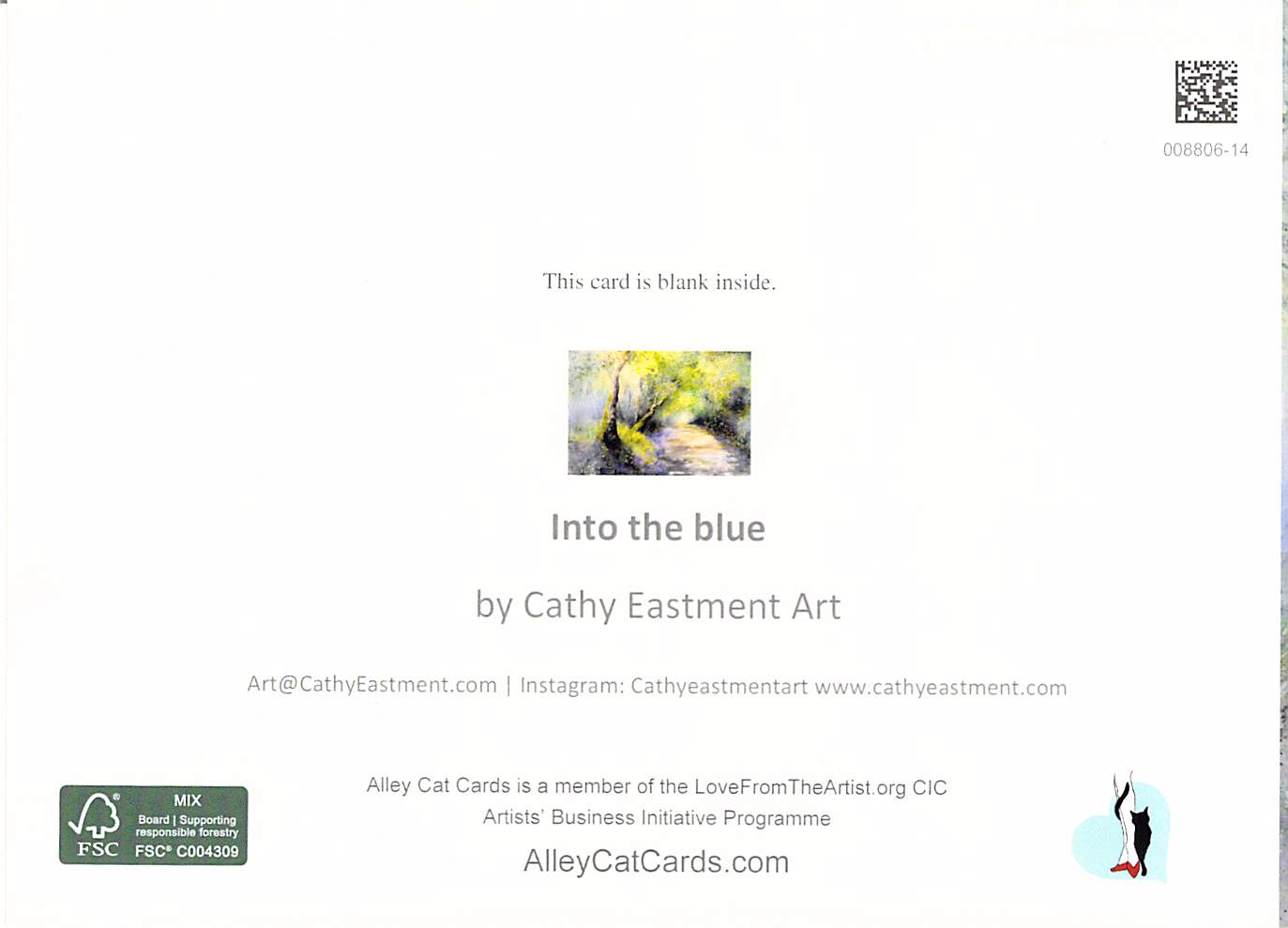 Into the Blue – Blank Greeting Card by Cornish Artist Cathy Eastment