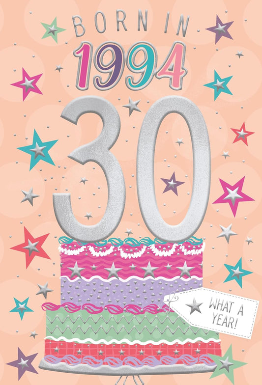 This Year You Were Born Greeting Card - Tri Fold - Age 30 - 30th Birthday Female is a Birthday Card priced at £ 2.99 from Made To Be Treasured range. Produced by ICG for excellent quality