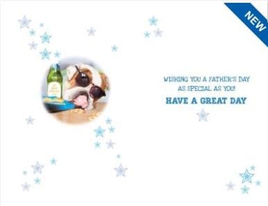 Bulldog King Father's Day Card - 'King For The Day' - Funny Beer Card with Sunglasses
