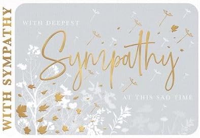 This With Deepest Sympathy Card - Grey & White with Gold Foil Finish, Made in the UK is a Greeting Card priced at £ 2.99 from Made To Be Treasured range. Produced by Words & Wishes for excellent quality