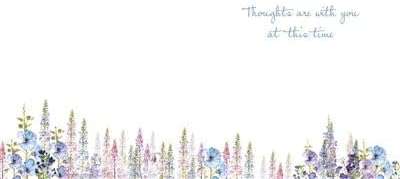 Thinking of You Card – Purple & Blue Floral Meadow Design – Sympathy/Condolence – Nigel Quinney – SKU 17B-21 Nigel Quinney Made To Be Treasured
