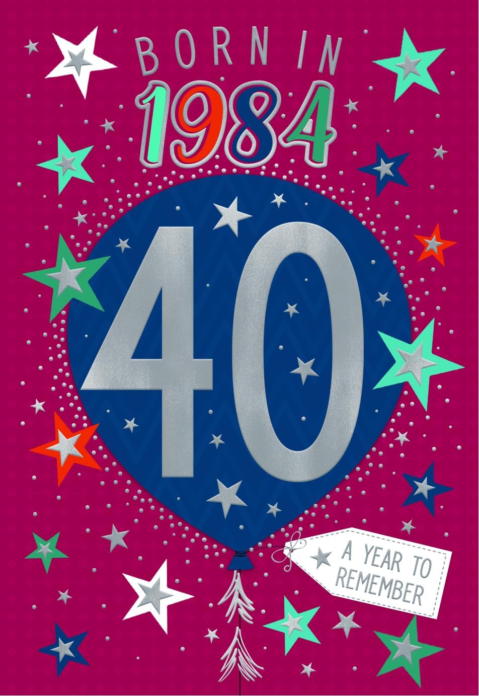 Year You Were Born Greeting Card - Tri Fold - Age 40 - 40th Birthday Male