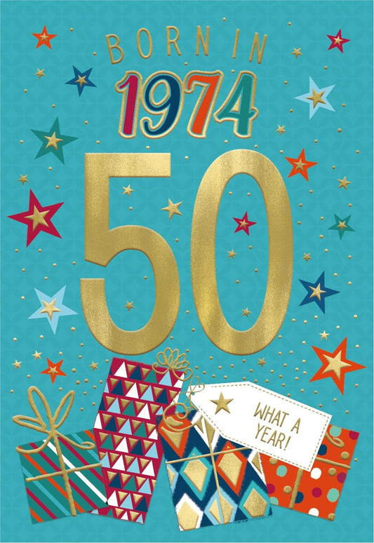 This Year You Were Born Greeting Card Tri Fold - Age 50 - 50th Birthday Male is a priced at £ 2.99 from Made To Be Treasured range. Produced by Made To Be Treasured for excellent quality