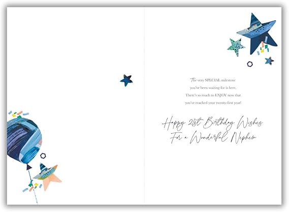 21st Birthday Card for Nephew - Special Nephew Age 21 Birthday Cake Design