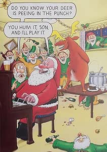 This Paperlink Humorous Christmas Greeting Card - Peeing in the Punch! - From The Santa & Co Range - Funny Joke Card is a Christmas Card priced at £ 2.49 from Made To Be Treasured range. Produced by Paperlink for excellent quality