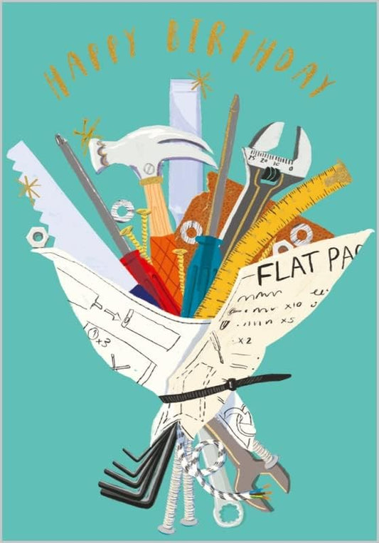 This General Card for Men - Bouquet of Tools Embossed with Foil Details - Produced In The UK is a Greeting & Note Cards priced at £ 3.49 from Made To Be Treasured range. Produced by Abacus for excellent quality