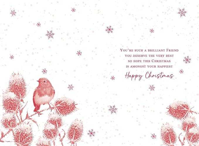 Special Friend Christmas Card – Robin & Thistle Design Greeting Card Nigel Quinney Made To Be Treasured
