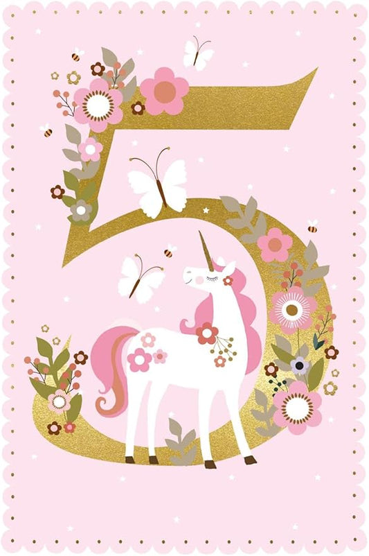 This 5th Birthday Card - Pink Unicorn with Gold Foil | Age 5 Girls Birthday | Made To Be Treasured is a Birthday Card priced at £ 2.75 from Made To Be Treasured range. Produced by Nigel Quinney for excellent quality