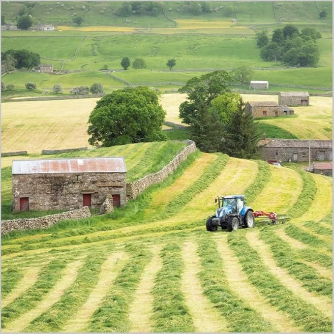 Abacus Blank/Birthday Card Silage Tractor Harvesting Wensleydale Farm from the BBC Countryfile Range