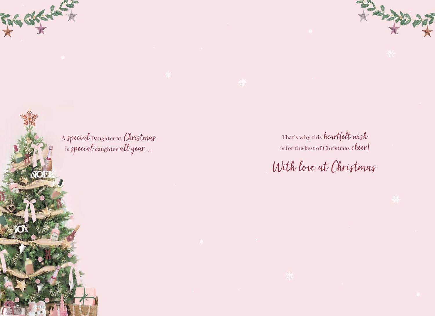 Daughter Christmas Card – Festive Tree & Fireplace Design ICG Made To Be Treasured
