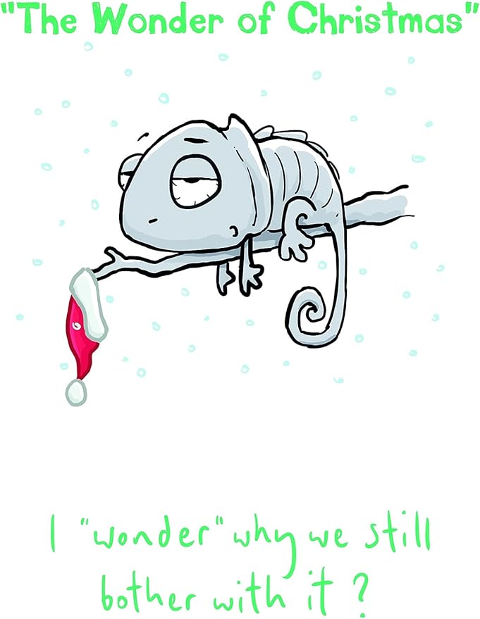 This Leon the Chameleon 'The Wonder of Christmas' Humour Card 5 x 9 ins is a Christmas Card priced at £ 2.95 from Made To Be Treasured range. Produced by Carte Blanche for excellent quality