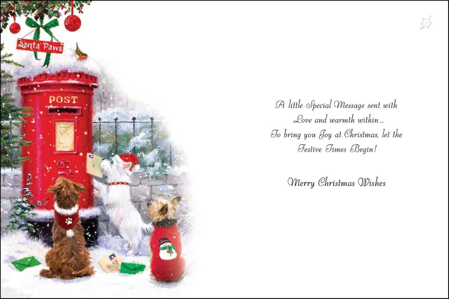 Santa Paws Christmas Card – Dogs Posting Letters to Santa Festive Design Christmas – Animals / Santa Paws Jonny Javelin Made To Be Treasured