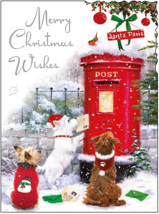 Santa Paws Christmas Card – Dogs Posting Letters to Santa Festive Design Christmas – Animals / Santa Paws Jonny Javelin Made To Be Treasured
