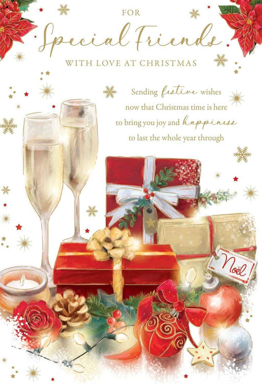 For Special Friends with Love at Christmas – Festive Greeting Card Greeting Card Nigel Quinney Made To Be Treasured