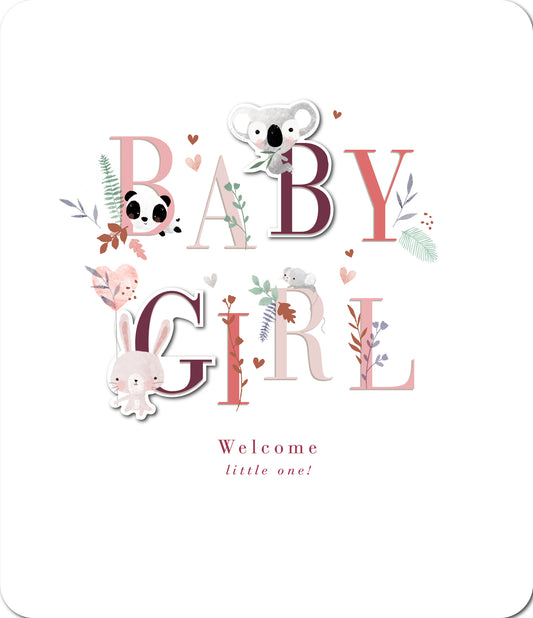 This Welcome Little Girl New Baby Card - 3D Letters - Stunning Details is a Greeting Card priced at £ 4.49 from Made To Be Treasured range. Produced by UKG for excellent quality