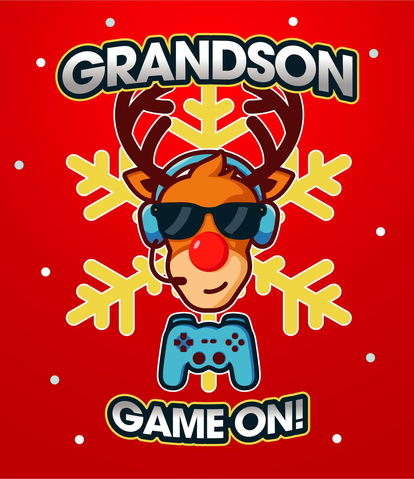 For Grandson Christmas Card – Gamer Reindeer “Game On”