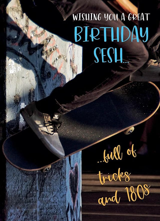 This First Class Male Card - Skateboarder is a Greeting Card priced at £ 2.75 from Made To Be Treasured range. Produced by otter house for excellent quality