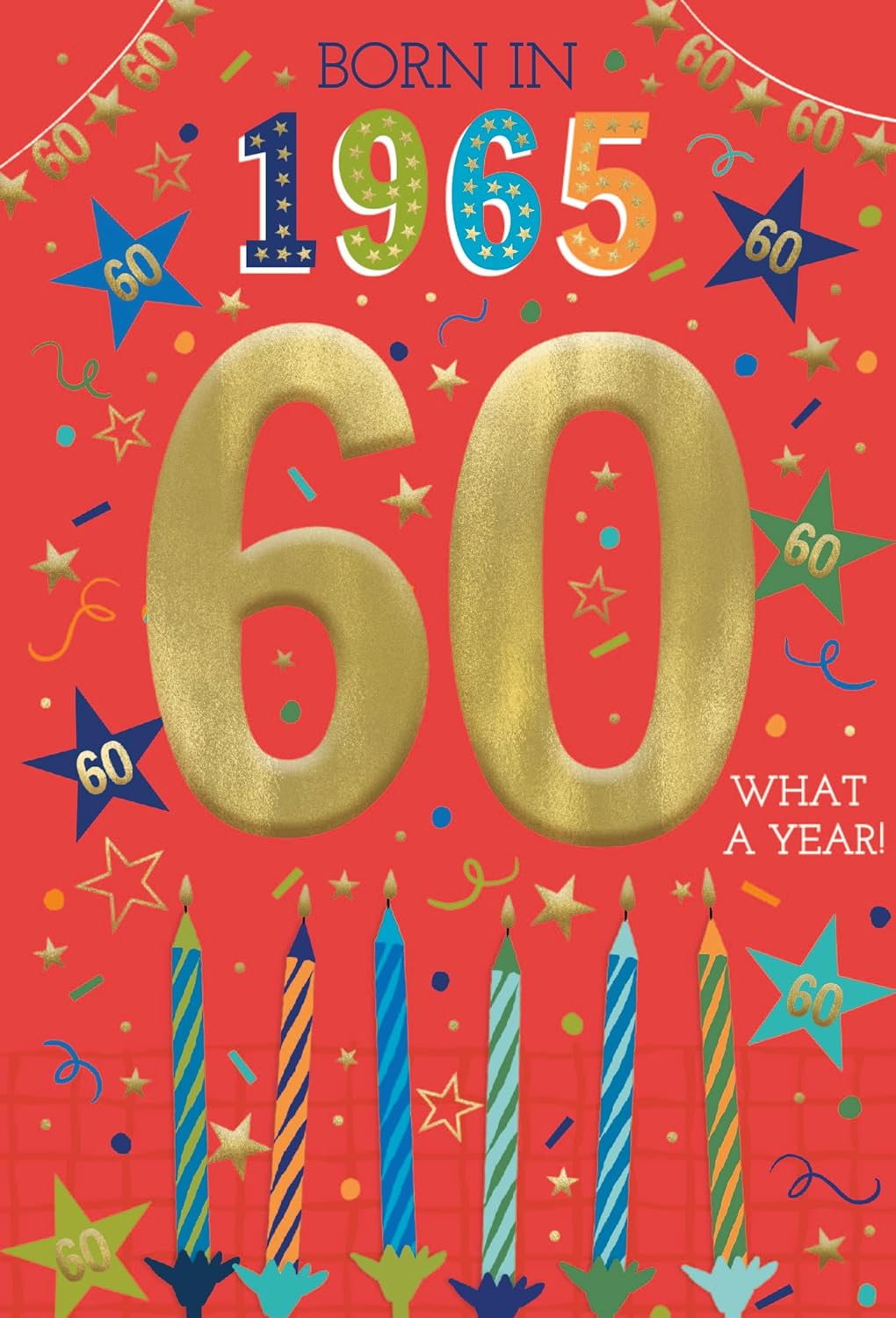 This 60th Birthday Card - Born in 1965 Trifold Design - IC&G Code 75 (228x157mm is a Greeting & Note Cards priced at £ 3.49 from Made To Be Treasured range. Produced by ICG for excellent quality