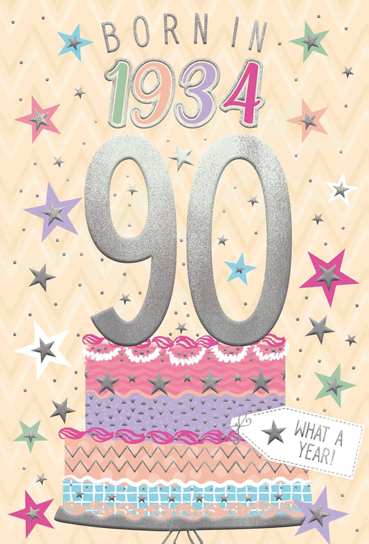 This Year You Were Born Greeting Card Tri Fold - Age 90 - 90th Birthday Female is a priced at £ 2.99 from Made To Be Treasured range. Produced by ICG for excellent quality