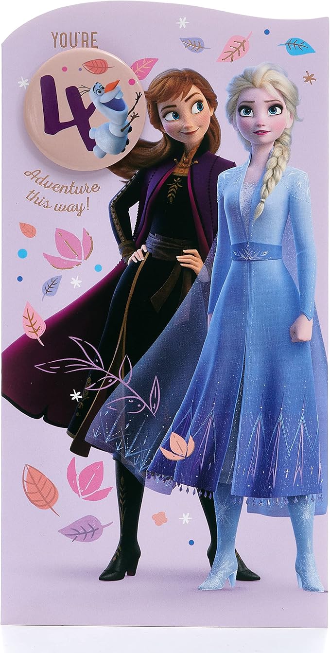 This UK Greetings Disney 4th Birthday Card For Her/Girl With Envelope - Frozen Design With Elsa & Anna is a Birthday Card priced at £ 2.45 from Made To Be Treasured range. Produced by UKG for excellent quality