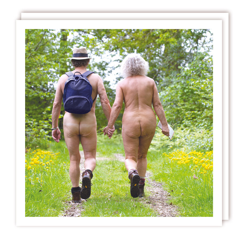 Funny Nude Ramblers Blank Greeting Card by Tracks Publishing
