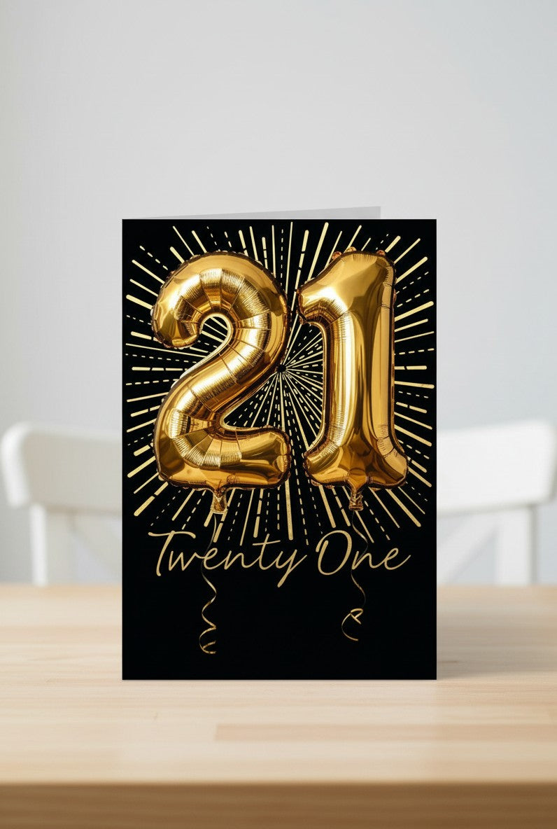 Abacus 18th Birthday Card | Luxury Gold Balloon Design