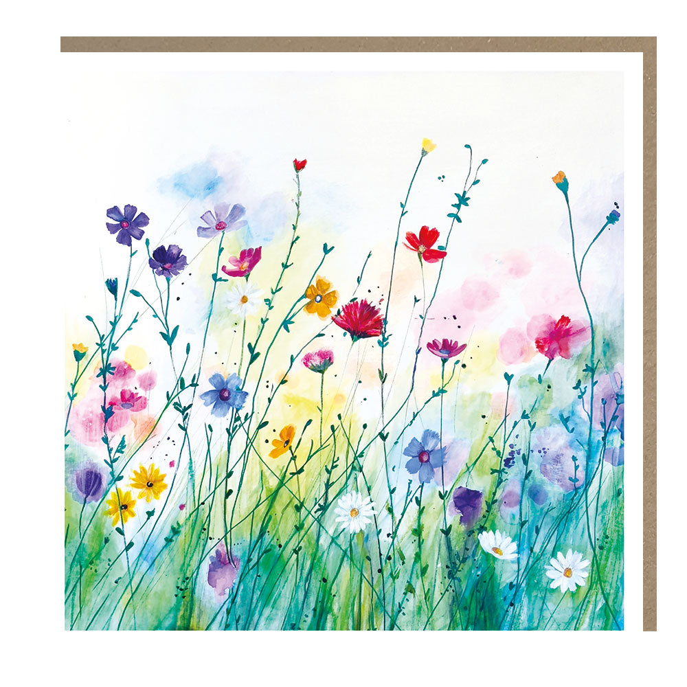 Wildflower Meadow Blank Greeting Card – Tracks Pankhurst Gallery