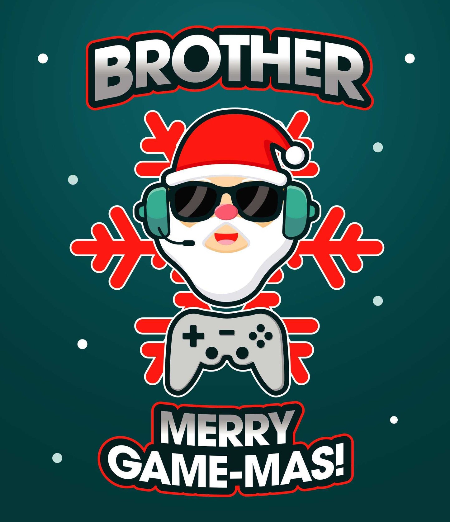 For Brother Christmas Card – Gamer “Merry Game-Mas!” Christmas Cards UK Greetings Made To Be Treasured