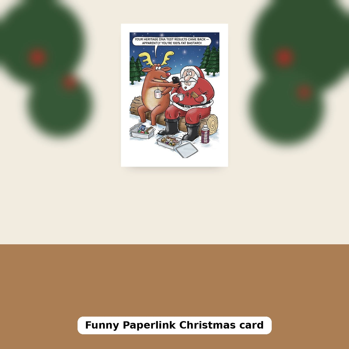 Paperlink funny Santa DNA test Christmas card festive lifestyle