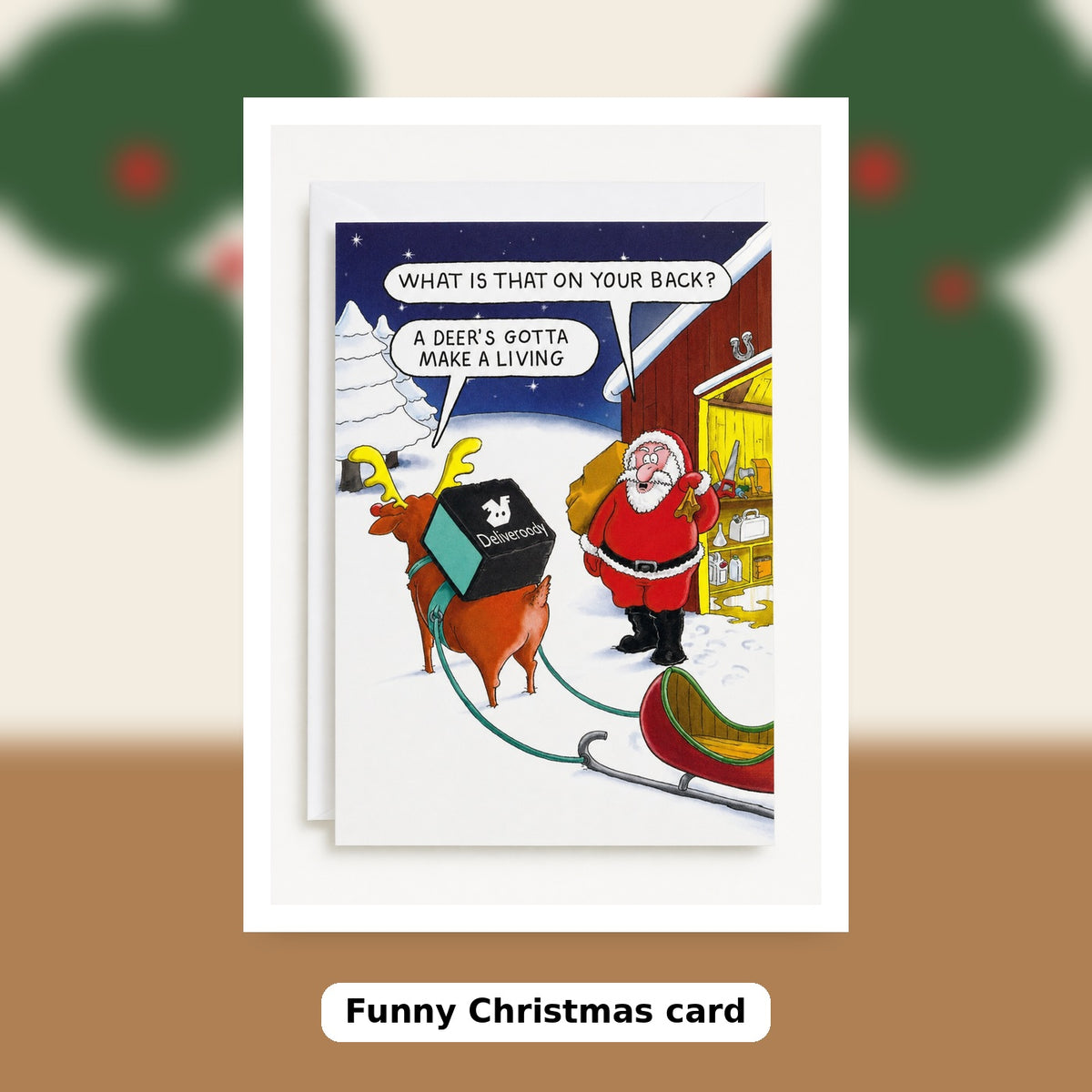 Paperlink funny deer Christmas card festive lifestyle