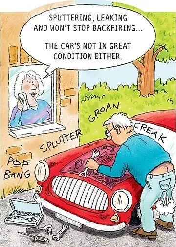 This Paprlink Humour Blank Greeting Card, 13cm x 19cm, Colourful, Joke Based Around Car Mechanic is a priced at £ 2.95 from Made To Be Treasured range. Produced by Paperlink for excellent quality