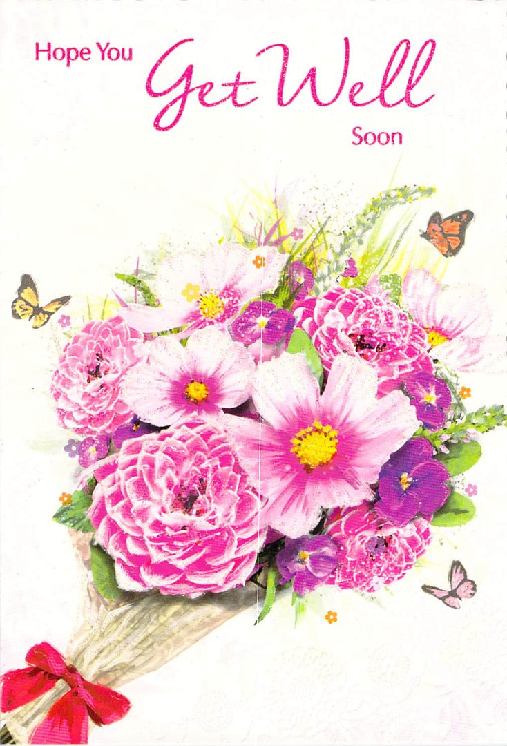 GREETING CARD - GET WELL- FREE POSTAGE H2-4