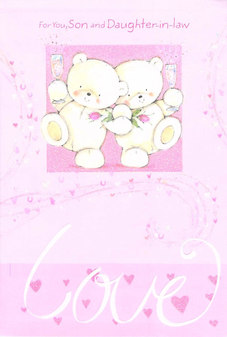 This Anniversary - Son / Daughter In Law - Pink / Love is a Greeting Card priced at £ 1.99 from Made To Be Treasured range. Produced by Poppy Hill for excellent quality