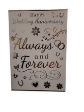 Load image into Gallery viewer, Wedding Anniversary Card - Your Anniversary - Always &amp; Forever - Silver &amp; Gold - Free Postage
