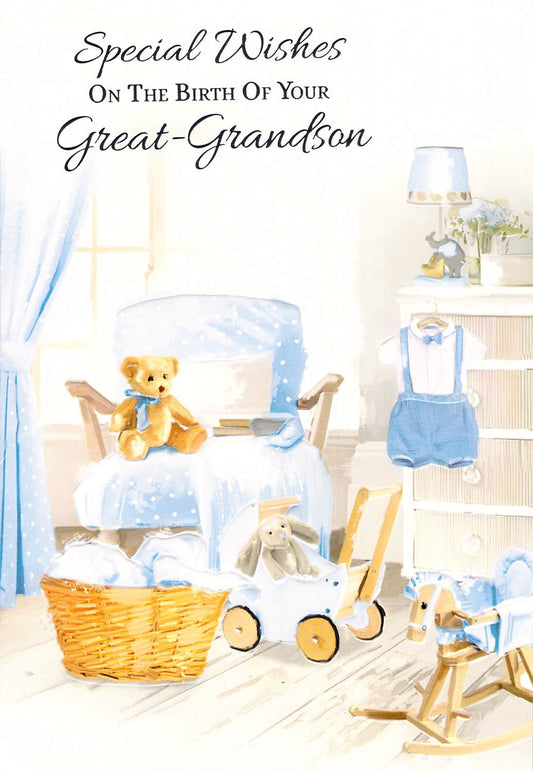 This Birth (Great-Grandson) - Greeting Card - Multi Buy - Free P&P is a Greeting Card priced at £ 1.99 from Made To Be Treasured range. Produced by Generic for excellent quality
