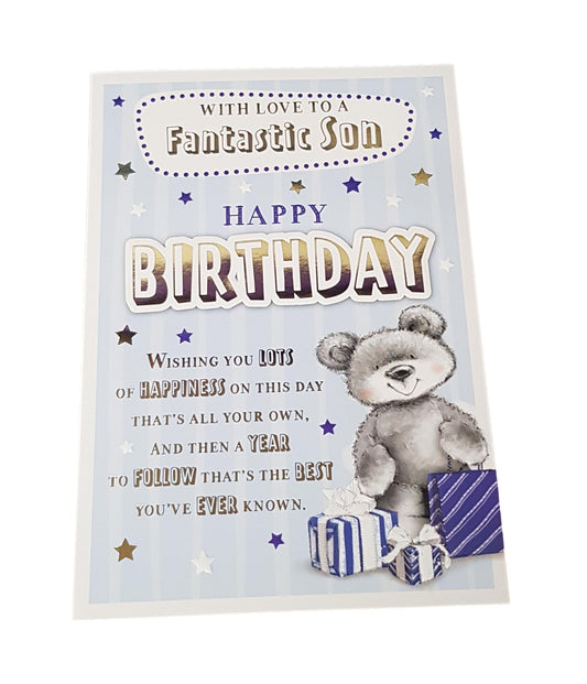 This Birthday - Fantastic Son - Greeting Card - Multi Buy is a Greeting Card priced at £ 1.69 from Made To Be Treasured range. Produced by Generic for excellent quality