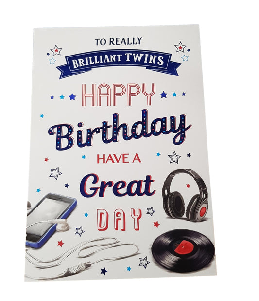This Twins Birthday - Greeting Card - Multi Buy Discount is a Greeting Card priced at £ 1.69 from Made To Be Treasured range. Produced by Generic for excellent quality