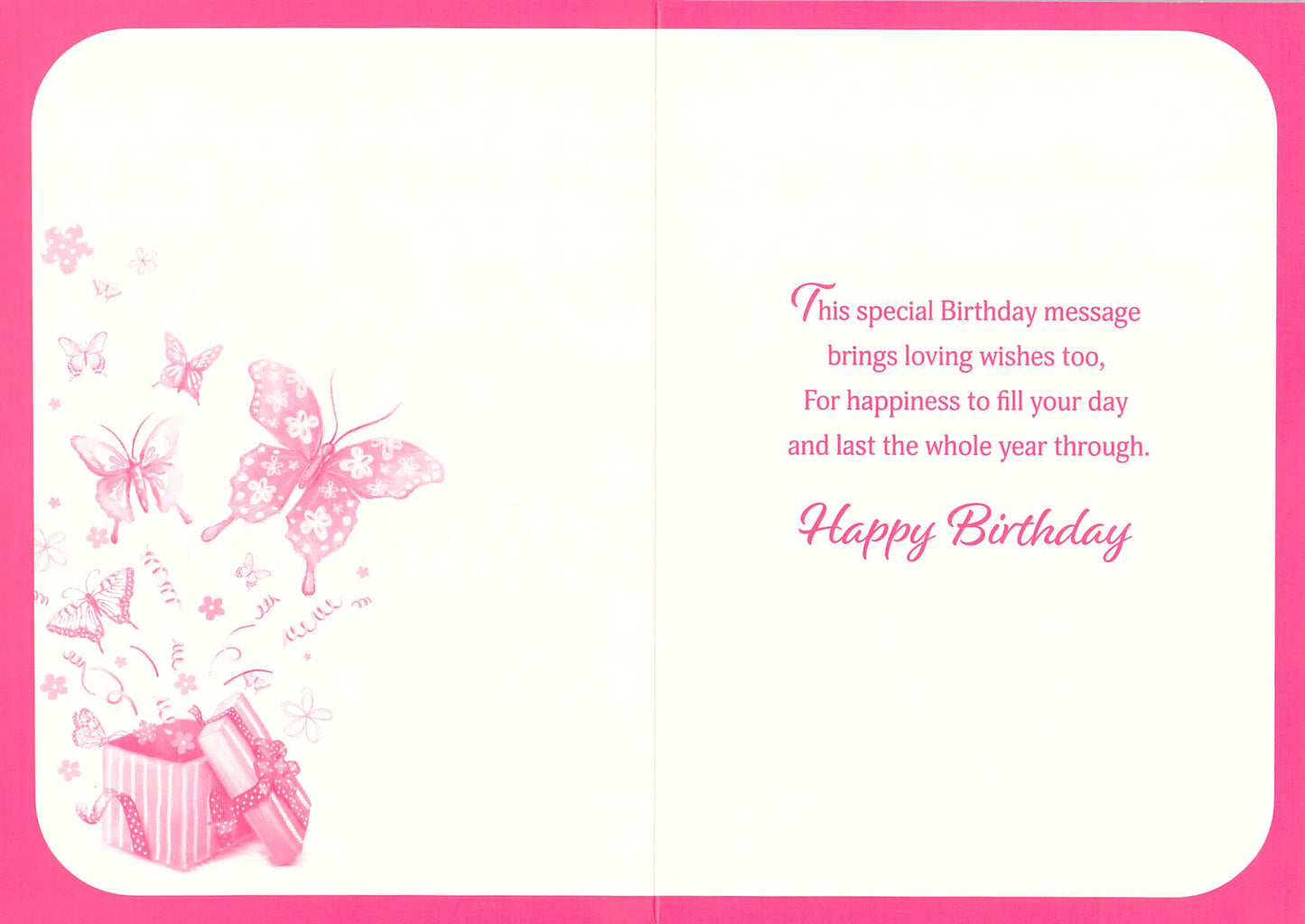Birthday - Girlfriend - Pink Butterflies - Greeting Card
