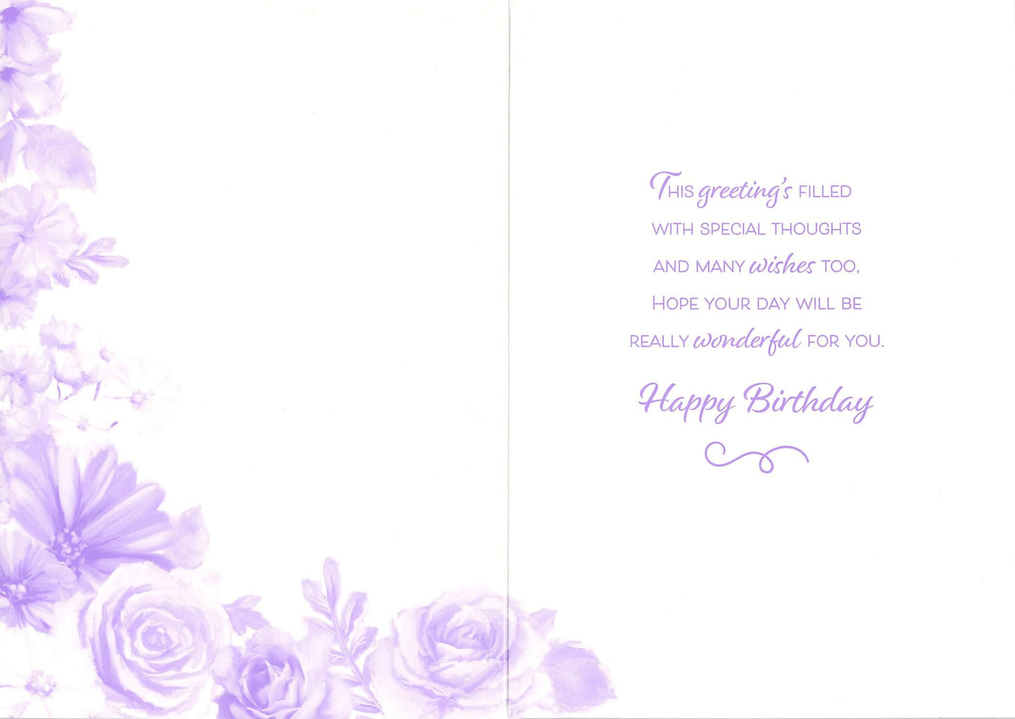 Age 60 - 60th Birthday - Gold / Pink & Purple Flowers - Greeting Card - Free Postage