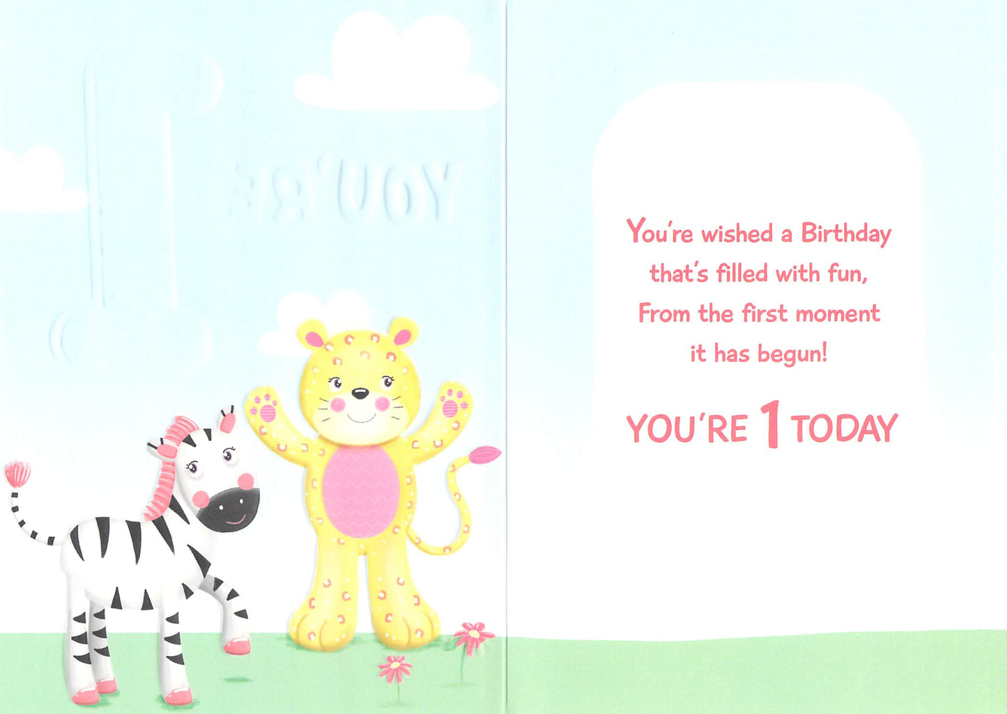 Age 1 - 1st Birthday - Greeting Card - Multibuy
