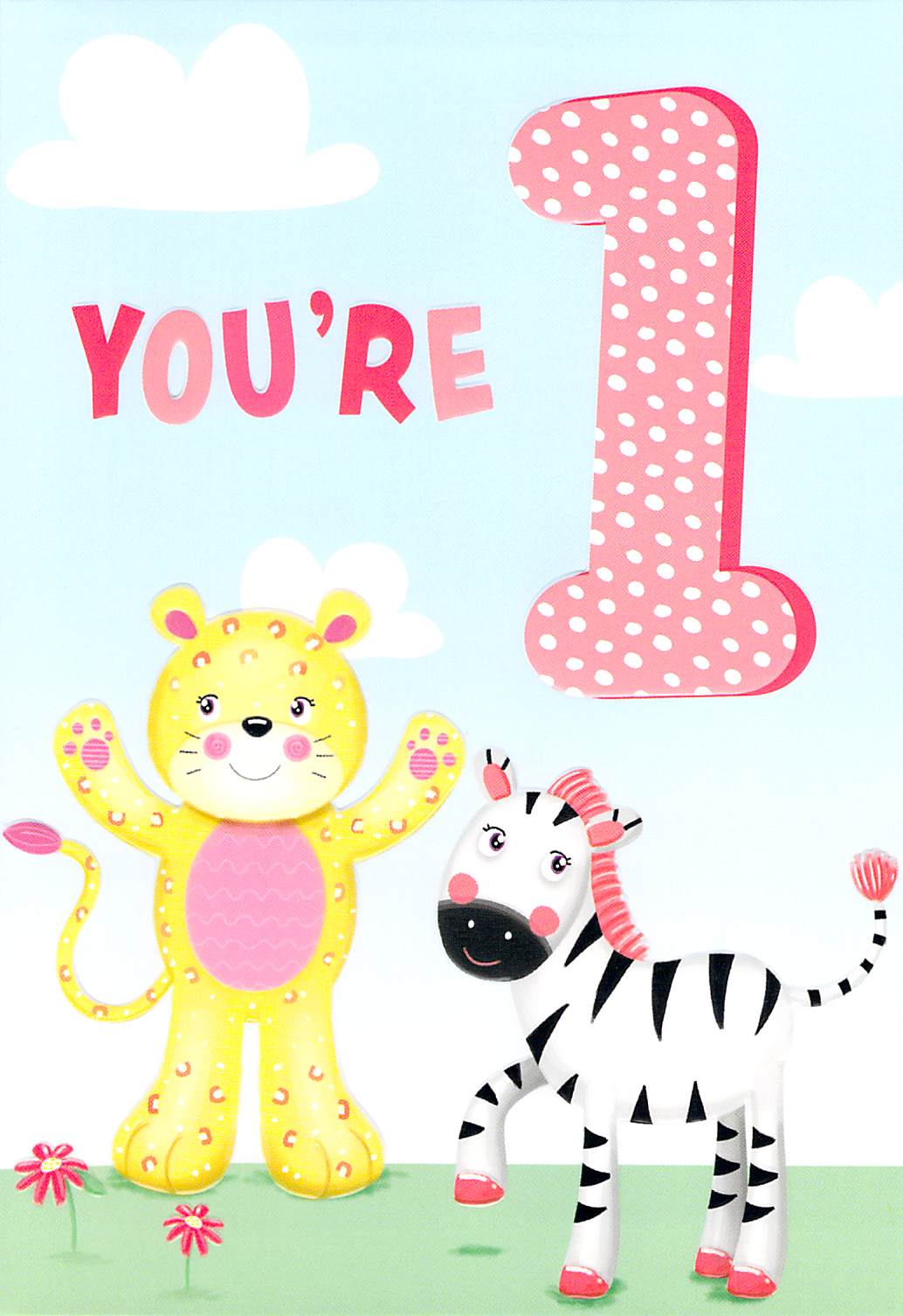Age 1 - 1st Birthday - Greeting Card - Multibuy