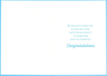 Load image into Gallery viewer, Birth - Baby Boy - Grandson - Bear / Bath - Greeting Card
